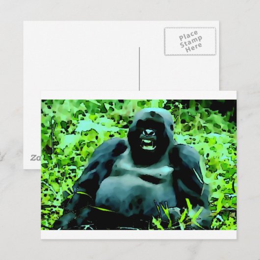 Gorilla Artwork Briefkaart (Voorkant / Achterkant)