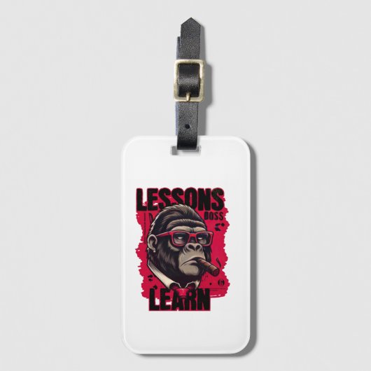 Gorilla Baas Lessen Leren Bagage Label (Voorkant (verticaal))