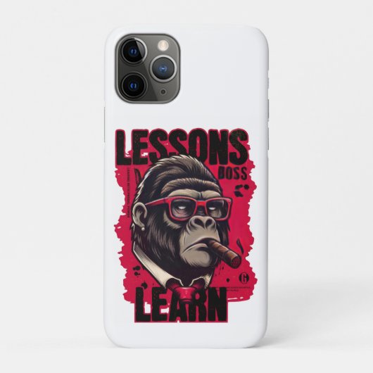 Gorilla Baas Lessen Leren iPhone Hoesje (Achterkant)