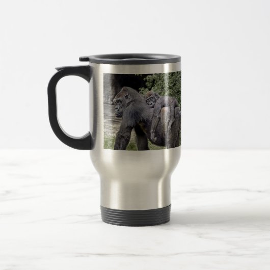 Gorilla Baby en Mam Piggyback Reisbeker (Links)