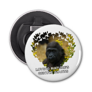 Gorilla Baby - Liefdevolle Natuur's zachte reuzen Button Flesopener