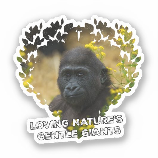 Gorilla Baby - Liefdevolle Natuur's zachte reuzen Sticker (Voorkant)