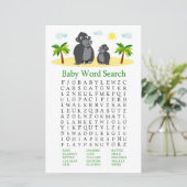 Gorilla Baby shower Word Search Game (Staand voorkant)