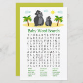 Gorilla Baby shower Word Search Game (Voorkant / Achterkant)