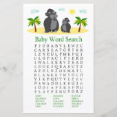 Gorilla Baby shower Word Search Game (Voorkant)