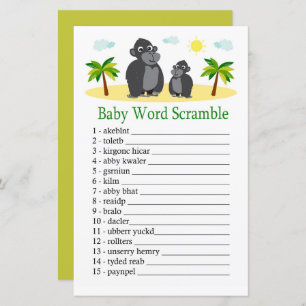 Gorilla Baby word scramble game