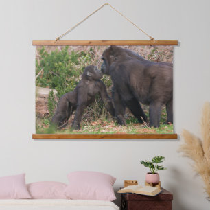 Gorilla Baby's Affectionate voor moeder Hangend Wandkleed