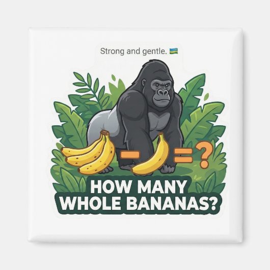 Gorilla Bananas Math Magneet (Voorkant)