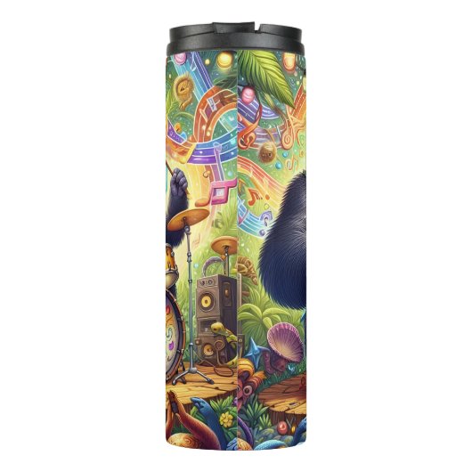 Gorilla Band in een Oerwoud Thermosbeker (Achterkant)