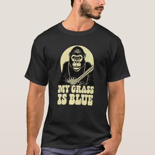 Gorilla Banjo Picker 80 Music Monkey T-shirt (Voorkant)