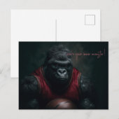 Gorilla basketbalspeler briefkaart (Voorkant / Achterkant)