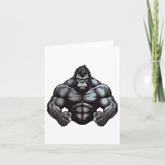 Gorilla Beast Bodybuilder Workout Gym Bodybuilding Kaart (Voorkant)