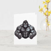 Gorilla Beast Bodybuilder Workout Gym Bodybuilding Kaart (Gele Bloem)