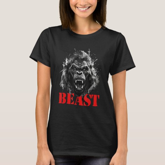 Gorilla Beast MMA Fighter Boxing Motivation Gym Wo T-shirt (Voorkant)