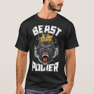Gorilla Beast Power Motivatie Bodybuilding Gym Wo T-shirt