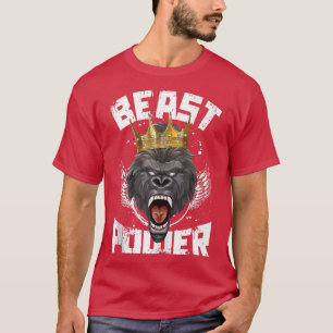 Gorilla Beast Power Motivation Bodybuilding Gym W T-shirt