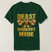 Gorilla Beast Workout Mode Gold Lifting Weights Gy T-shirt (Design voorkant)