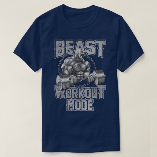 Gorilla Beast Workout Mode Motivation Bodybuilding T-shirt (Design voorkant)