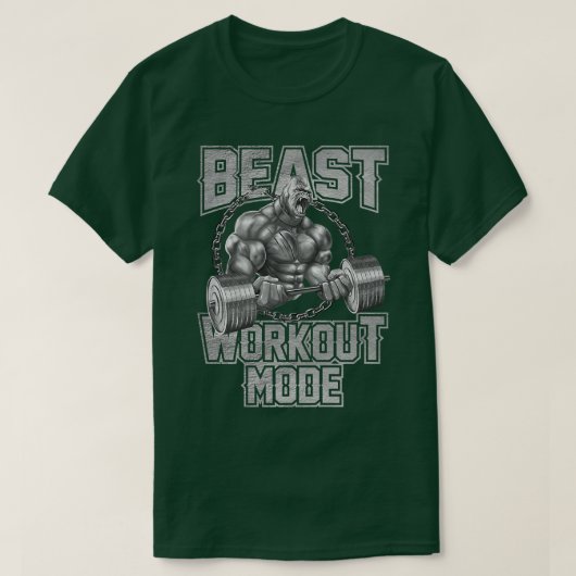 Gorilla Beast Workout Mode Motivation Bodybuilding T-shirt (Design voorkant)