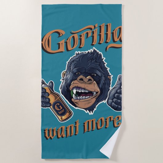 Gorilla Beer Beach Towel Strandlaken (Voorkant)