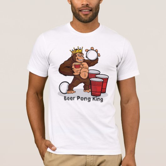 Gorilla Beer Pong King T-Shirt (Voorkant)