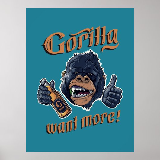 Gorilla Beer Poster (Voorkant)