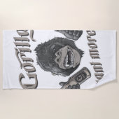 Gorilla Beer White Beach Towel Strandlaken (Voorkant)