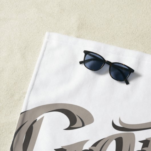 Gorilla Beer White Beach Towel Strandlaken (In situ)