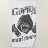 Gorilla Beer White Beach Towel Strandlaken (Voorkant)