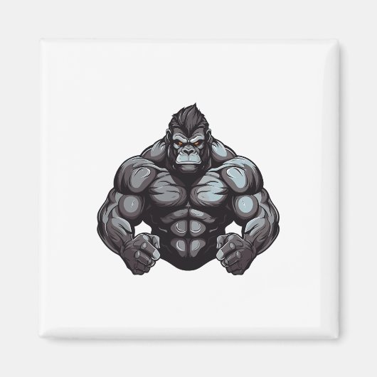 Gorilla Beest Bodybuilder Workout Gym Bodybuilding Magneet (Voorkant)