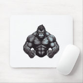 Gorilla Beest Bodybuilder Workout Gym Bodybuilding Muismat (Met muis)