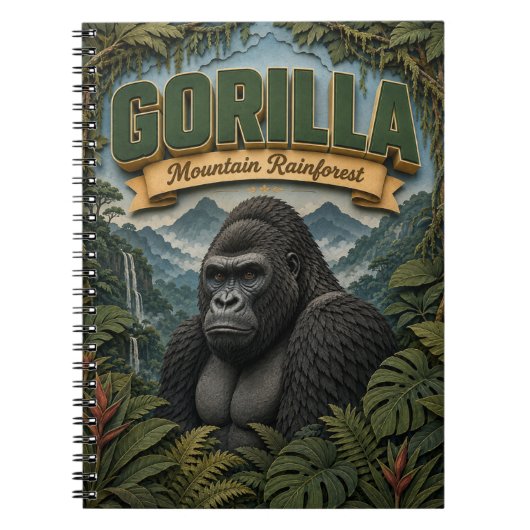 Gorilla Bergregenwoud POPCUT Notitieboek (Voorkant)