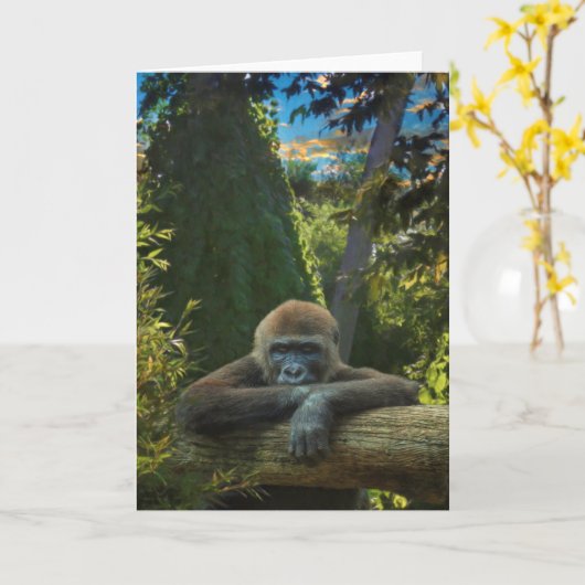 GORILLA "BESPAAR ONZE SOORT" KAART (Gele Bloem)