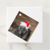 Gorilla Biddy in een feestelijk kerst Pet Bedankjes Labels (In situ)
