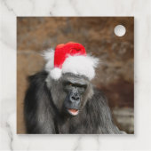 Gorilla Biddy in een feestelijk kerst Pet Bedankjes Labels (Achterkant)