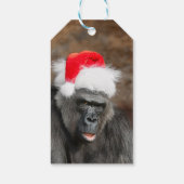 Gorilla Biddy in een feestelijk kerst Pet Cadeaulabel (Achterkant)