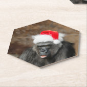 Gorilla Biddy in een feestelijk kerst Pet Kartonnen Onderzetters (Schuin)