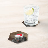 Gorilla Biddy in een feestelijk kerst Pet Kartonnen Onderzetters (Insitu)