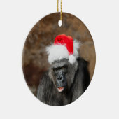 Gorilla Biddy in een feestelijk kerst Pet Keramisch Ornament (Rechts)
