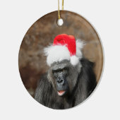 Gorilla Biddy in een feestelijk kerst Pet Keramisch Ornament (Links)