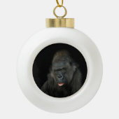 Gorilla Biddy Keramische Bal Ornament (Voorkant)