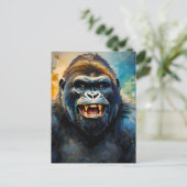 Gorilla big Smile Briefkaart (Staand voorkant)