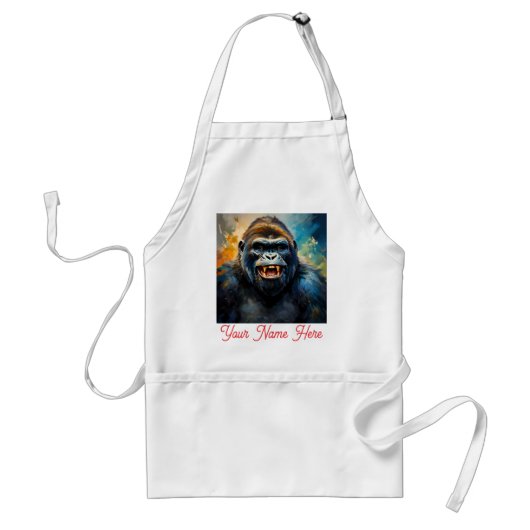 Gorilla big Smile Standaard Schort (Voorkant)