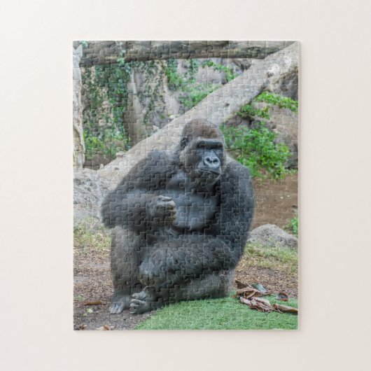 Gorilla bij de zoo-puzzel legpuzzel (Verticaal)