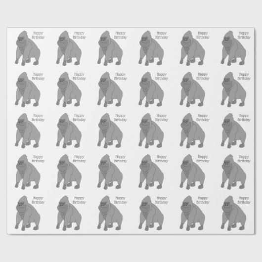 Gorilla Birthday Cadeaupapier (Vlak)