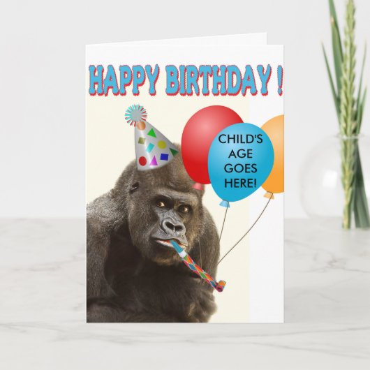  Gorilla Birthday Kaart (Voorkant)