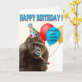  Gorilla Birthday Kaart (Gele Bloem)