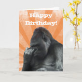 Gorilla Birthday Kaart (Gele Bloem)