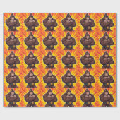 Gorilla Bodybuilder Gewichtheffer Pop Art Cartoon Cadeaupapier (Vlak)