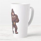 Gorilla Bodybuilder Gewichtheffer Pop Art Cartoon Latte Mok (Rechterhoek)